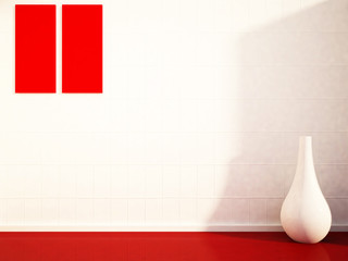 white vase in the empty room