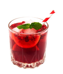 Cranberry cocktail with mint