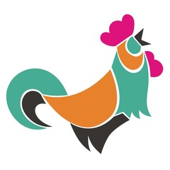 rooster abstract color