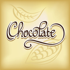 inscription chocolate - calligraphic text