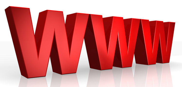 3D www text on white background