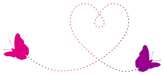 Two Butterflies Making a Heart