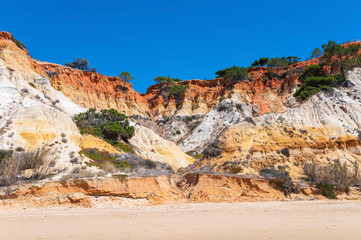 Fototapeta na wymiar Cliffs at Praia da Falesia