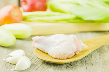 raw chicken matterial