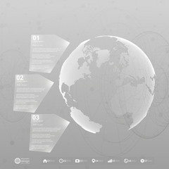 World globe. Infographic template for business design, abstract