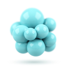 3d molecule isolated on white background
