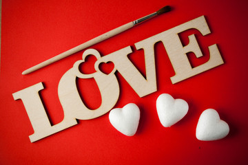 love sign and hearts