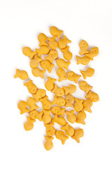 Display of goldfish crackers.