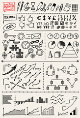 Set of Hand Drawn Business Elements