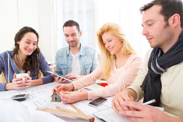 Architect students finalysing their house construction project
