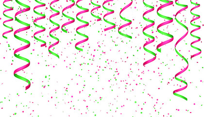 Luftschlangen grün pink party