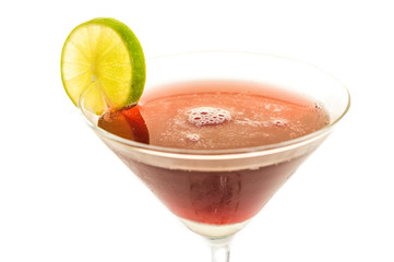 Glass of alcogolic cocktail isolated on white