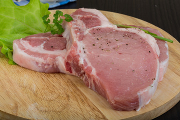 Raw t-bone steak
