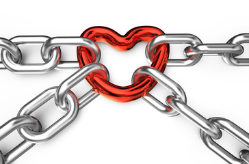Obraz premium heart connected chains