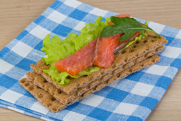 Crispbread with salmon