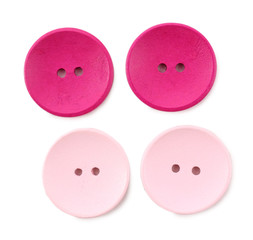 Colorful sewing buttons isolated on white