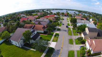 Fototapeta premium Neighborhood streetaerial view