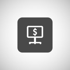 dollar blue glossy icon on white background