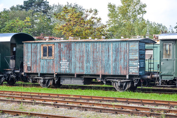 Fototapeta premium Historic electric Austrian staff car placed in Wien museum
