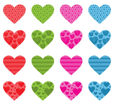 Pattern Filled Hearts