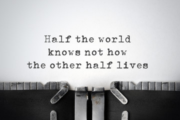 Perspectives. Inspirational quote typed on an old typewriter.