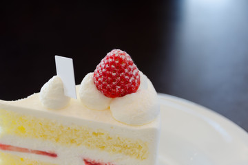 Piece of cheesecake  with strawberry