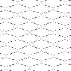 Naklejka premium Black and white seamless pattern wave line style.