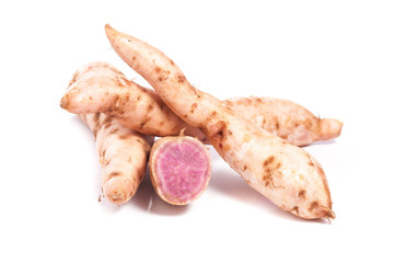 sweet potato on the white background