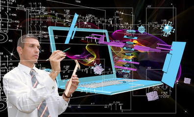 Enginnering computer designing.Safety programming connection