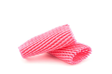 Foam fruit net isolated on white background