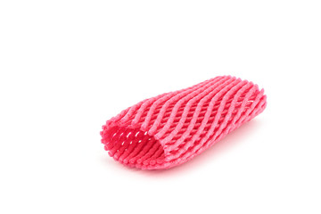 Foam fruit net isolated on white background