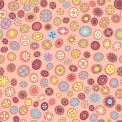 Seamless spring fabric pattern with flower spots