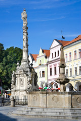 Fototapeta na wymiar Square, Trebon, South Bohemia, Czech republic