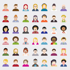 People Diversity Portrait Design Characters Avatar Vector