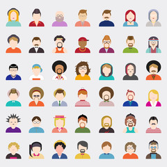 People Diversity Portrait Design Characters Vector Concept