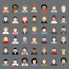 Obraz premium People Diversity Portrait Design Characters Vector Concept