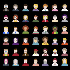 People Diversity Portrait Characters Avatar Vector Concept