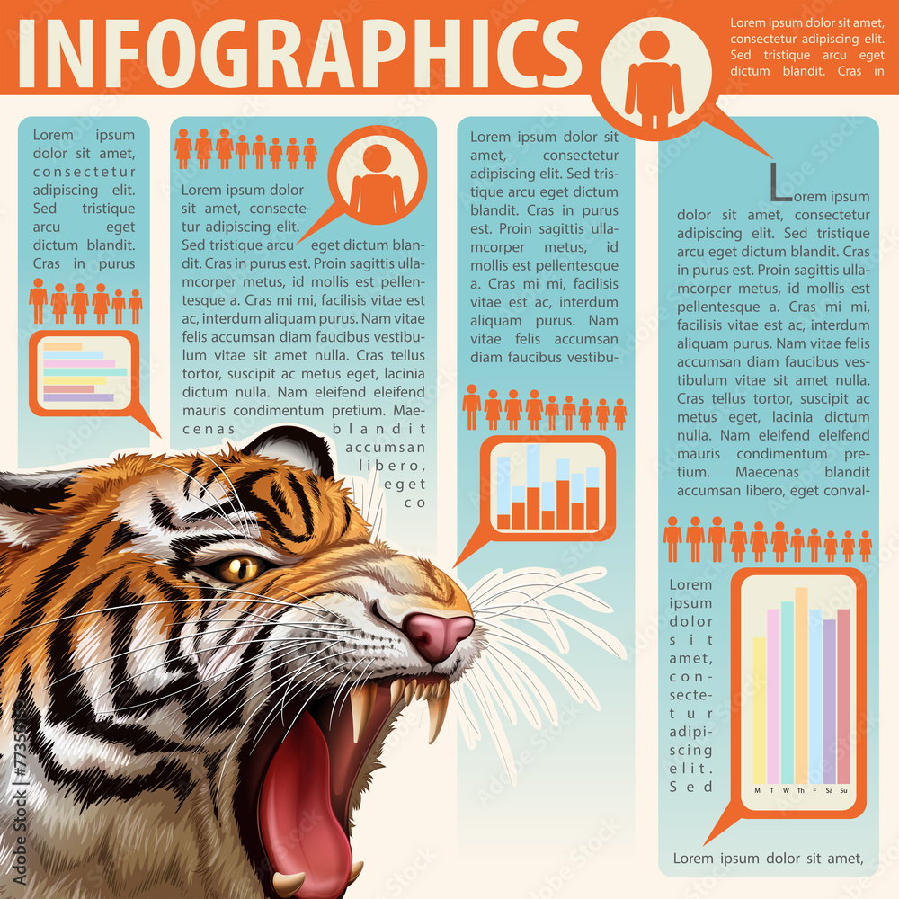 Sticker an infographics showing an animal