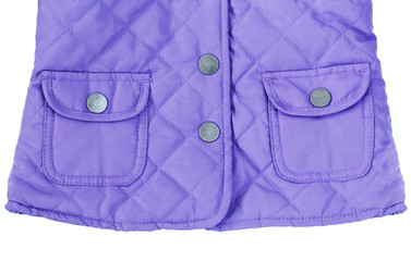 Violet purple quilted jacket with pockets