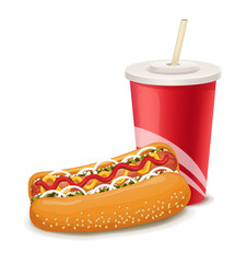 Vector hot dog illustration