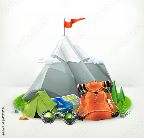 "Backpacking vector illustration" Stock image and royalty-free vector