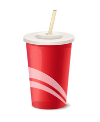 Red paper cup vector template