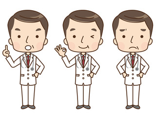 男性　医師　表情　セット