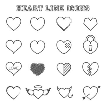 heart line icons