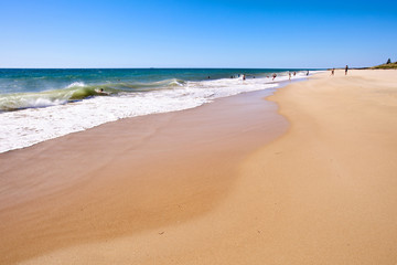 Soft wave of the sea on sandy beach