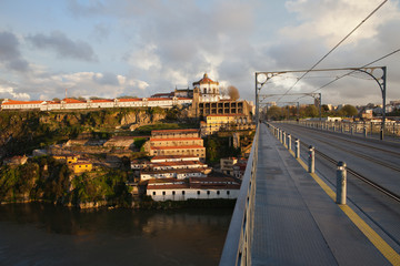 Ponte Luis I and Serra do Pilar at Sunset in Portugal