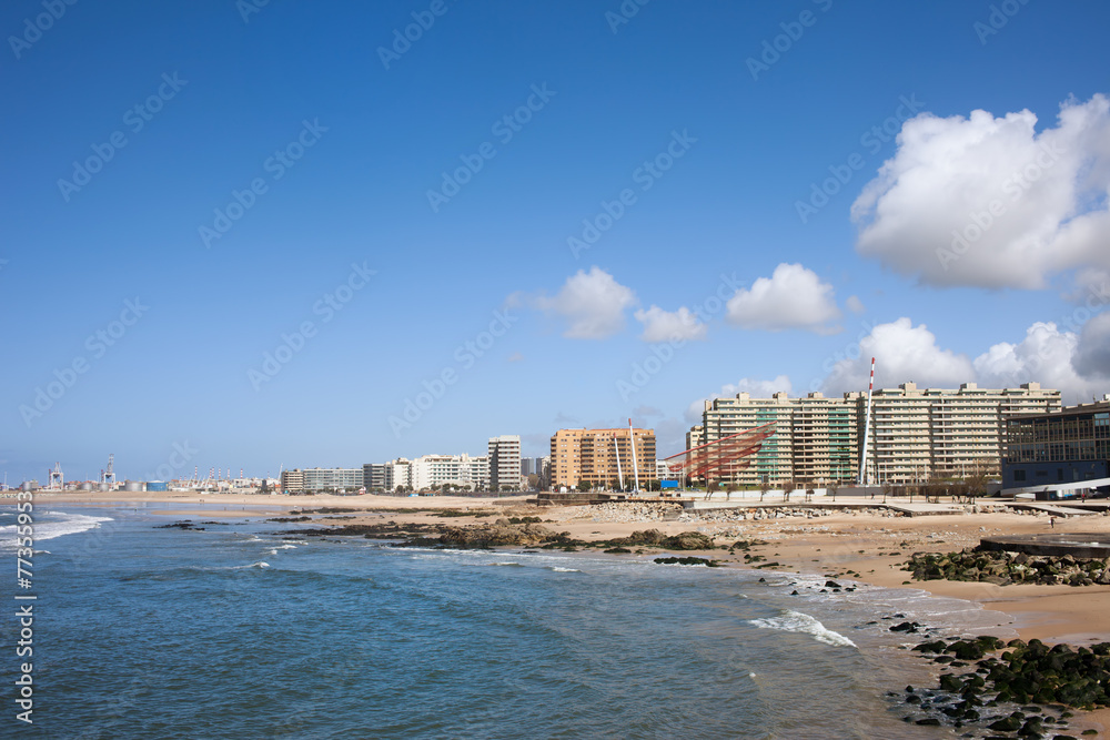 Canvas Prints City of Matosinhos Skyline in Portugal