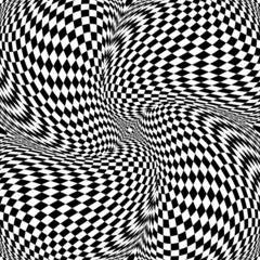 Design monochrome motion illusion checkered background