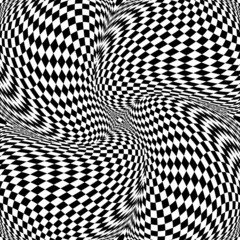 Design monochrome motion illusion checkered background