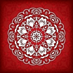 Abstract vector circle floral ornamental border.